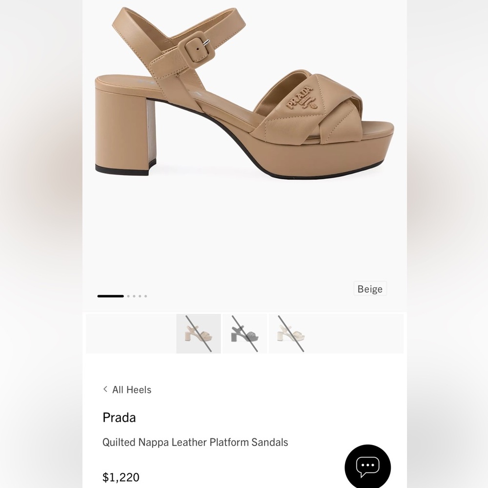 Prada Quilted Napa Leather Platform Sandals